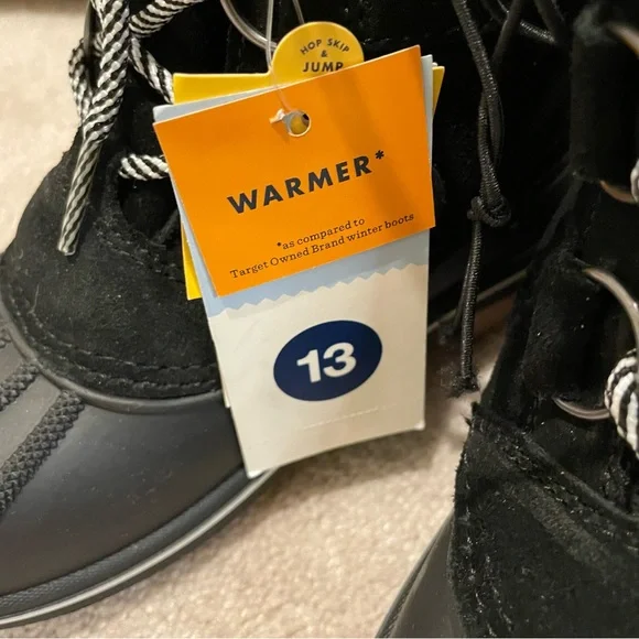 Cat & Jack kids Black and Gray Winter snow Boots size 13 - Picture 6 of 8